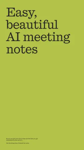 Visuel de l'appli Granola sur Android, en anglais, titré « Easy, beautiful AI meeting notes ».