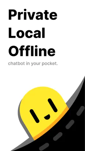 Visuel de l'appli PocketPal AI sur Android : sa mascotte jaune et le texte en anglais « Private, Local, Offline chatbot in your pocket ».